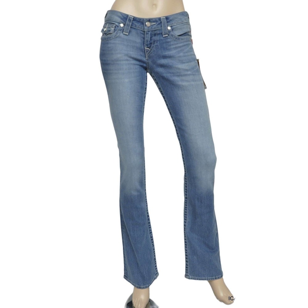 True Religion Flap Pocket Crystal Pave Bootcut Jean Pants Lstwood 24 Nwt $275